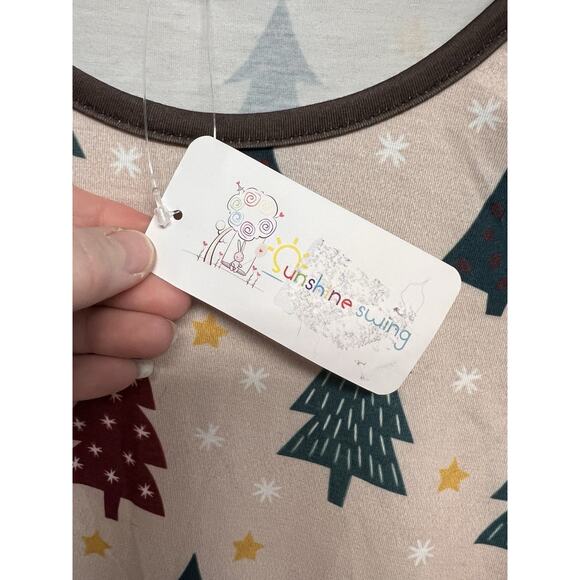 New Christmas Trees A-Line Dress Size 10 Retro Comfy Holiday Winter - Picture 4 of 7